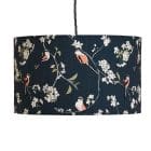 lampshade, designer lampshade, british lampshade, lighting, drum lampshade, lamp, hummingbird lampshade, teal lampshade rspb hummingbird teal lampshade designed by lorna syson long tailed tit lampshade