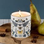 Luxury Ceramic Scented Candle Gifts Handmade UK Luxury Candles Reusable British Wilflowers English Yellow Bee Buttercup Designer Floral Butterfly Flowers Vegan Coconut Wax Lorna Syson