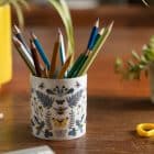 Luxury Ceramic Scented Candle Gifts Handmade UK Luxury Candles Reusable British Wilflowers English Yellow Bee Buttercup Designer Floral Butterfly Flowers Vegan Coconut Wax Lorna Syson