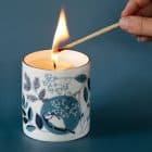 Luxury Ceramic Scented Candle Gifts Handmade UK Luxury Candles Reusable British Wilflowers English Yellow Bee Buttercup Designer Floral Butterfly Flowers Vegan Coconut Wax Lorna Syson