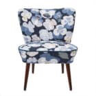 Blue floral fabric for upholstery - Pansy Flower - Lorna Syson