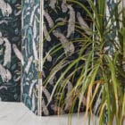 green butterfly roller blind - buddleia plant - lorna syson homeware fabric butterfly fabric