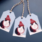 luxury Christmas Gift tags - a set of five gift tags with best selling GUINEA PIG design by award winning British designer Lorna Syson
