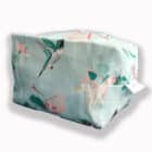hummingbird and honeysuckle design, great tit design, make up bag, toiletries bag, cosmetic bag, wash bag, made in the UK, 100% cotton, bird make up bag