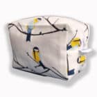 juneberry and bird, great tit design, make up bag, toiletries bag, cosmetic bag, wash bag, made in the UK, 100% cotton, bird make up bag