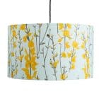 Bee Lampshade, Floral, Blue, Light Blue lampshade, Yellow flowers