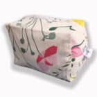 meadow, wildflower design make up bag, toiletries bag, cosmetic bag, wash bag, made in the UK, 100% cotton, bird make up bag