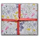 wrapping paper, luxury wrapping paper, gift wrap, plastic free, paper from an FSC-certified supplier, enviromentally friendly, sustainable, birthday paper, birthday wrapping paper. gifts meadow wrapping paper, illustrated floral wrapping paper designed by Lorna Syson