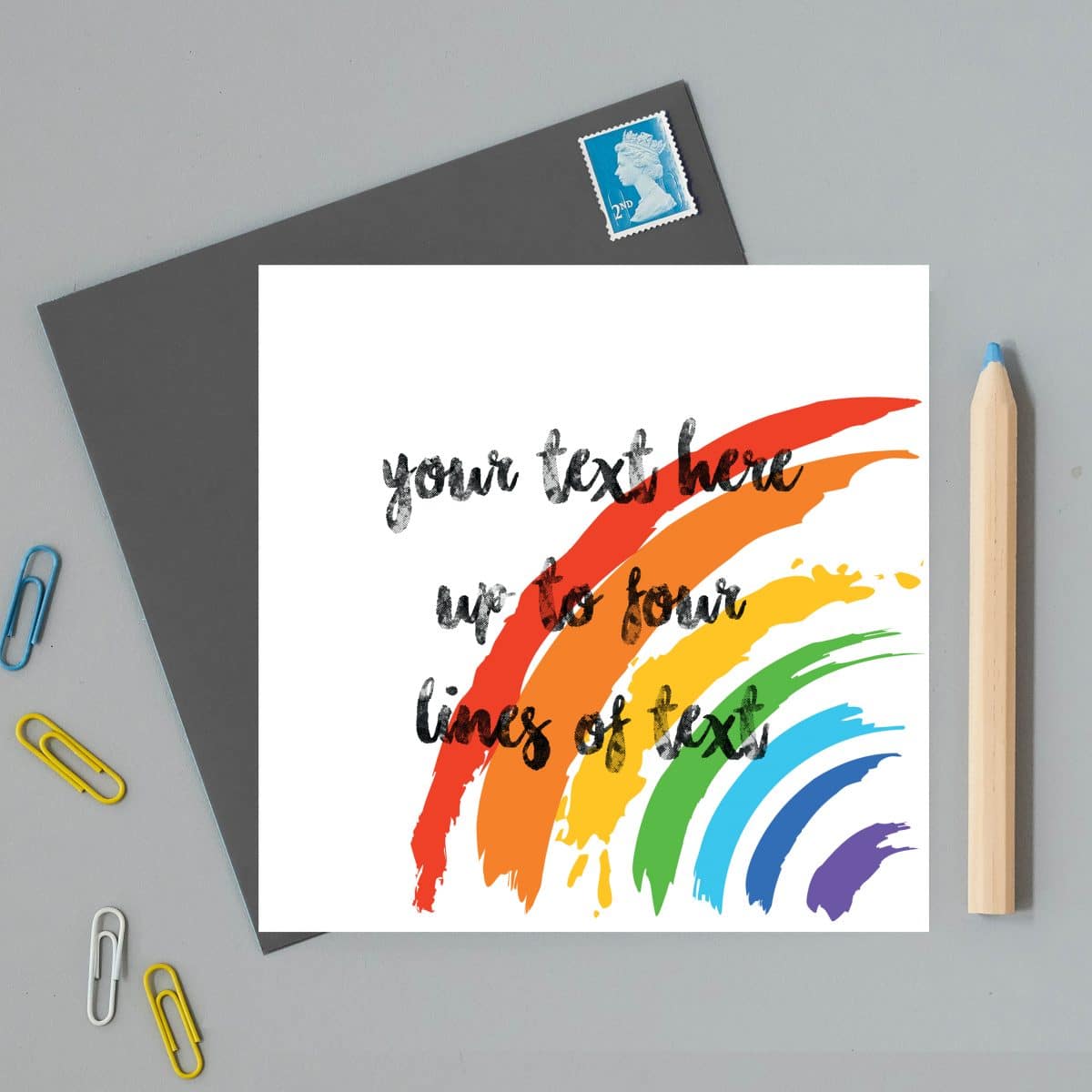 Personalised Rainbow Thank You Card female empowerment cards, luxury designer, positive messaging thought message card, thinking of you, mothers day, I love you mama mummy floral designer personalised messages greetings