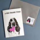 for someone special postage stickers by award winning designer lorna syson featuring cocker spaniel holding a heart