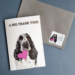 for someone special postage stickers by award winning designer lorna syson featuring cocker spaniel holding a heart