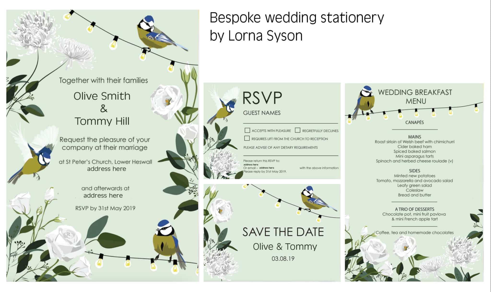 Bespoke wedding stationery by British Designer Lorna Syson