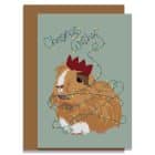 Guinea pig Handmade Christmas Card Animal Wrap Gift Wrapping Festive cockapoo puppy christmas lights christmas card sustinable plastic free animal christmas card